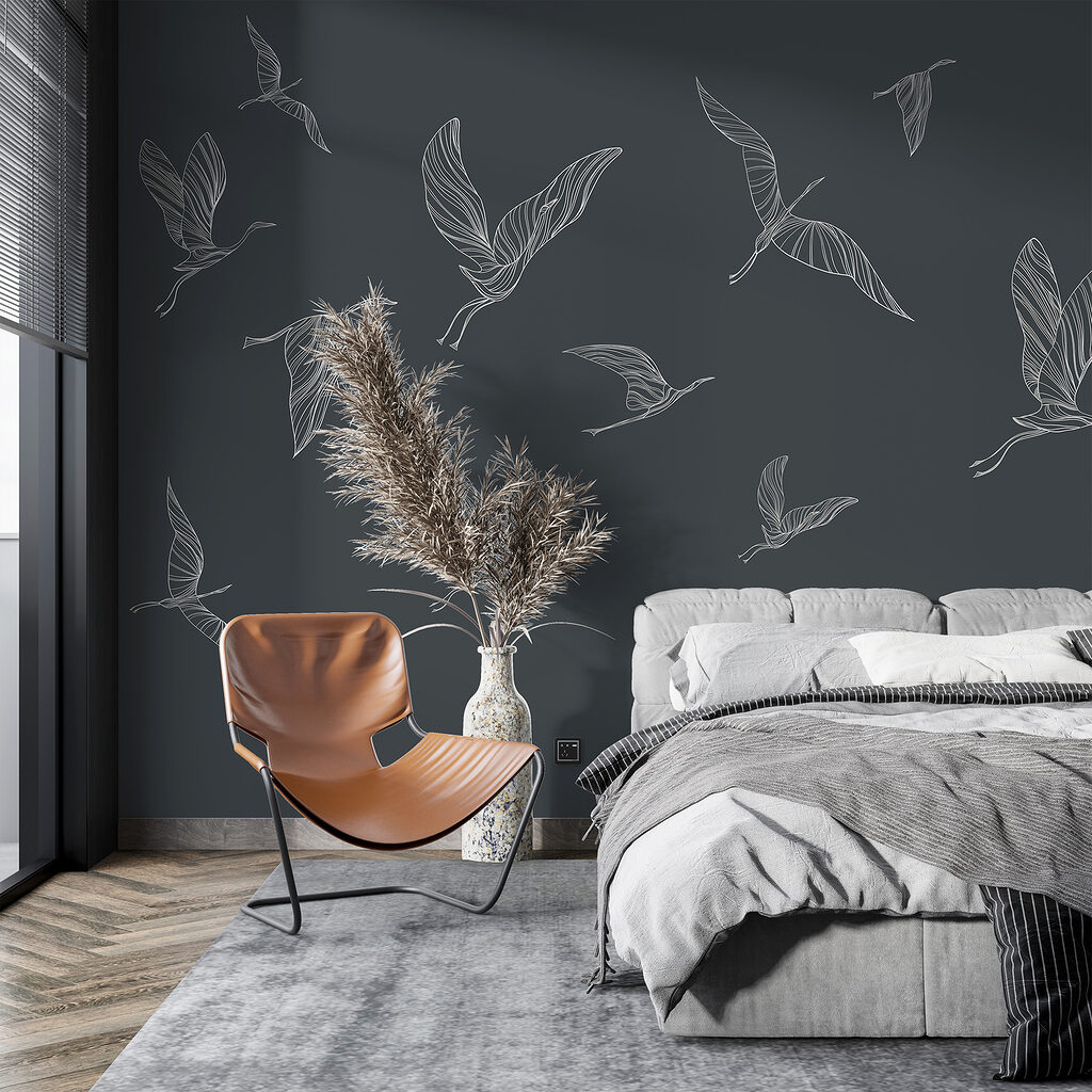 Kraanvogels in fijne lijnen — interieur 1