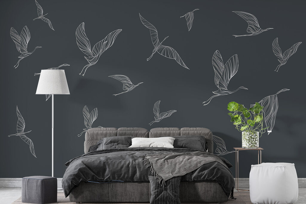 Kraanvogels in fijne lijnen — interieur 2