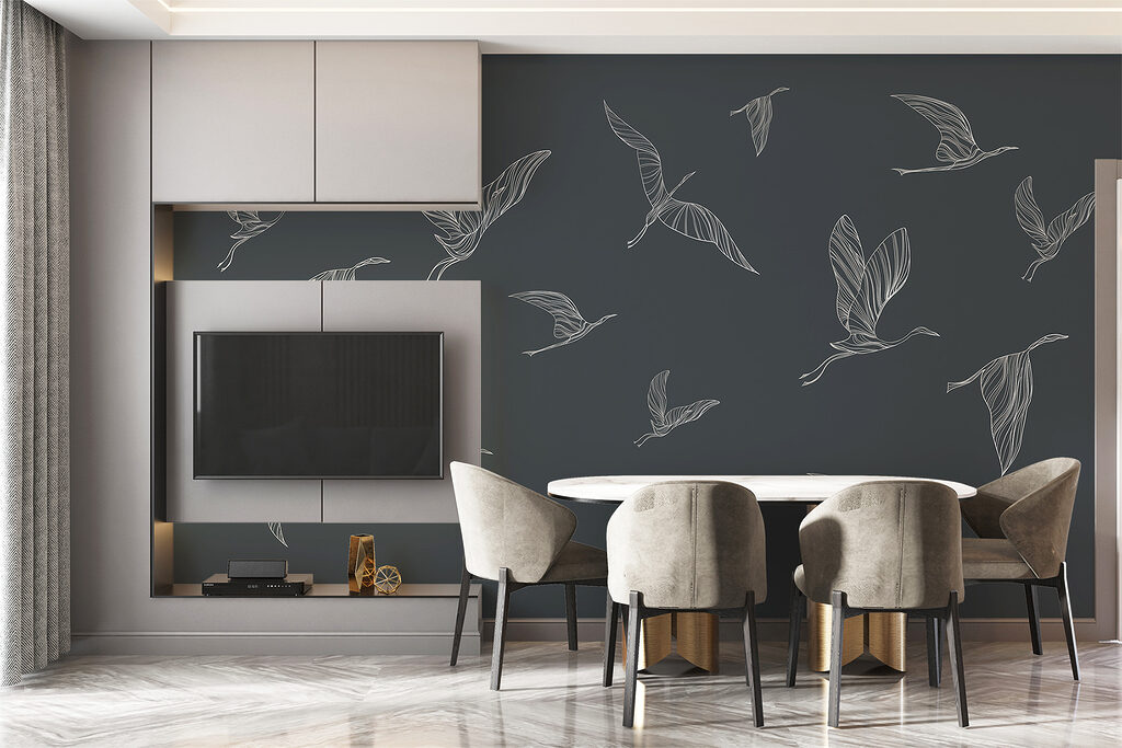 Kraanvogels in fijne lijnen — interieur 3