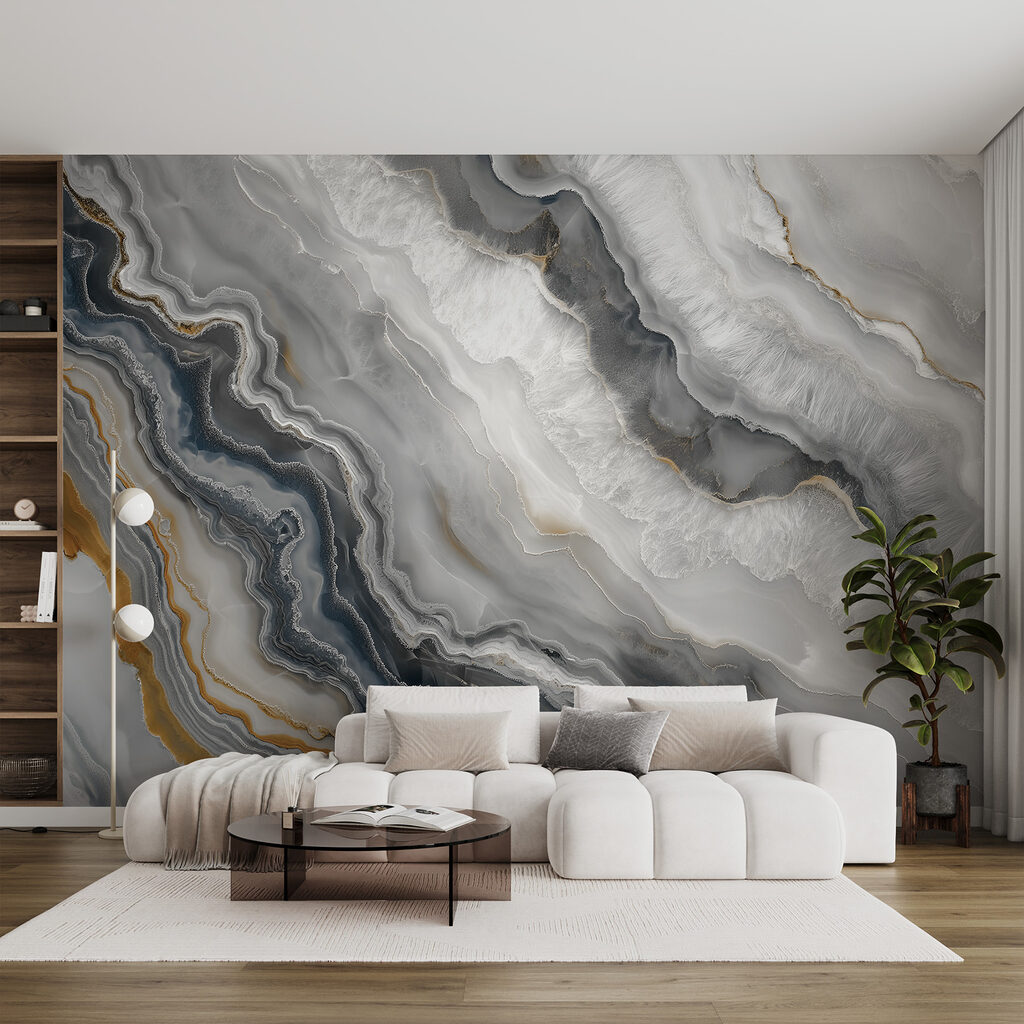 Elegante krullen in monochrome tinten in een interieur