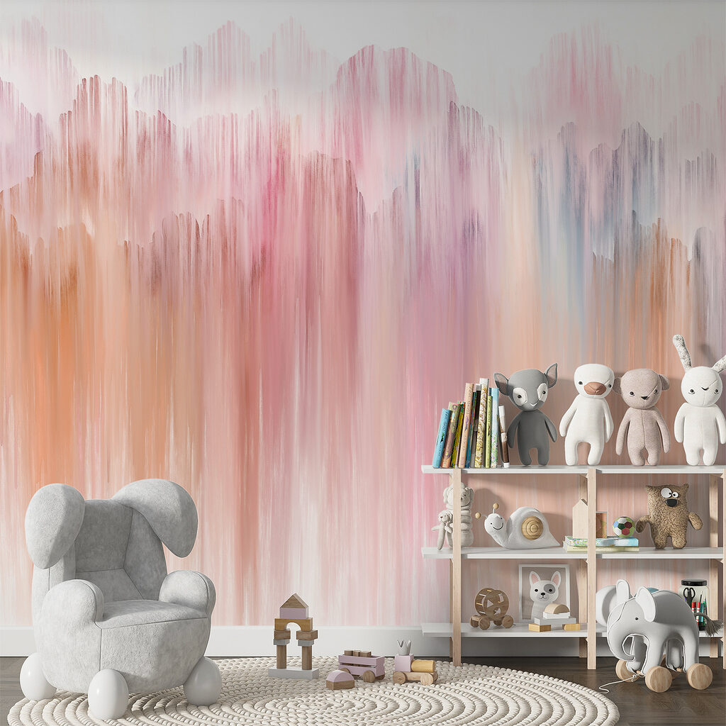 Verticale pastelstreken lopen uit — interieur 1