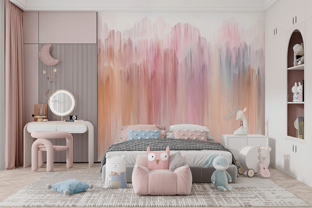 Verticale pastelstreken lopen uit — interieur 3