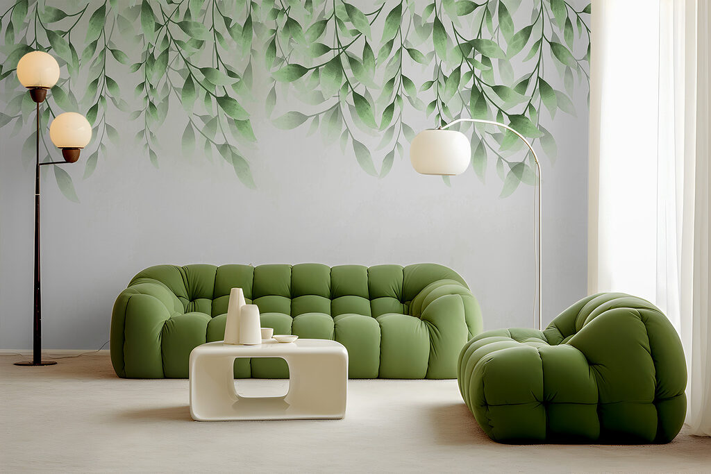 Blaadjes hangen boven nevelwit — interieur 1