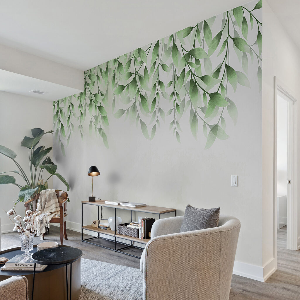 Blaadjes hangen boven nevelwit — interieur 2
