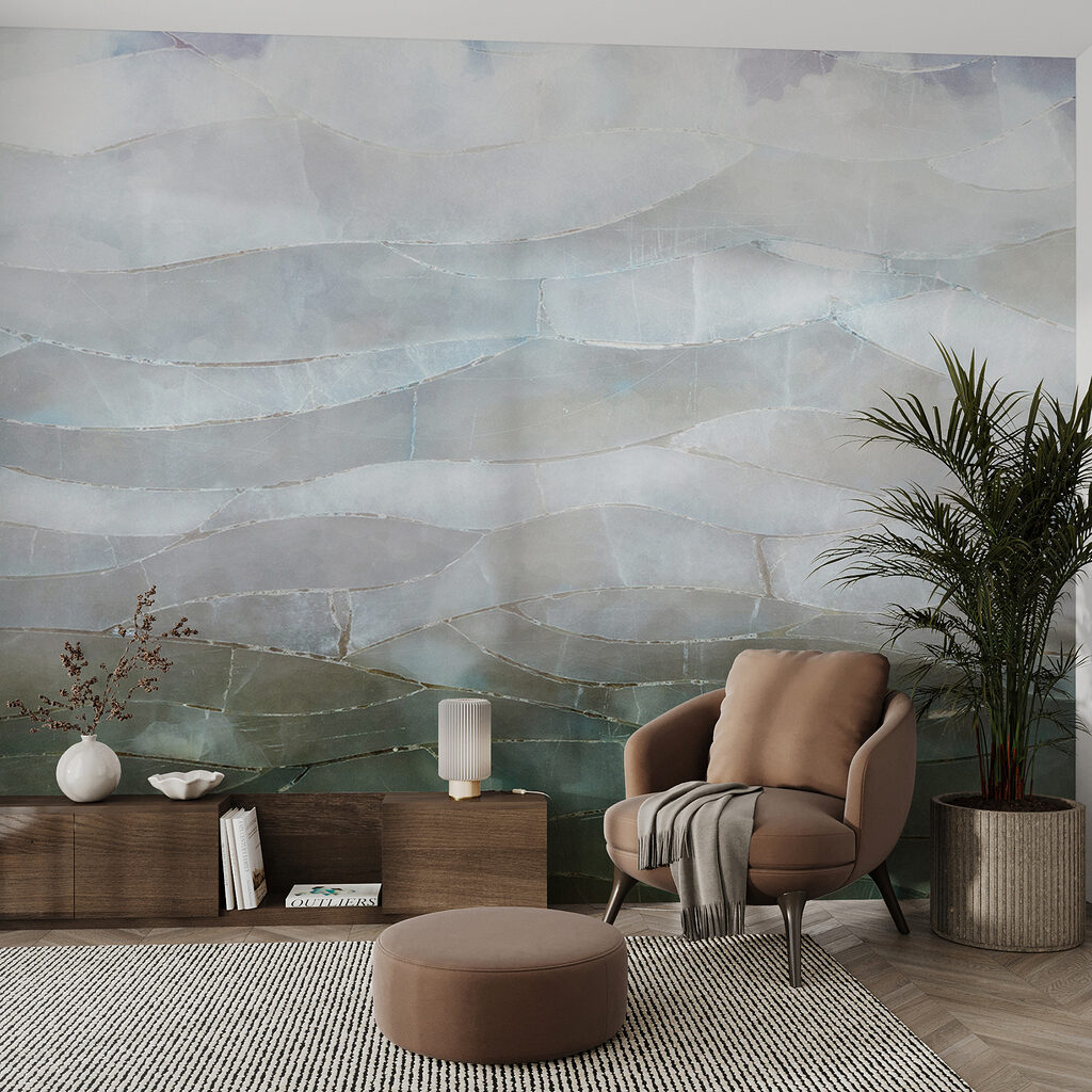Groene steenlagen, lichte banden — interieur 2