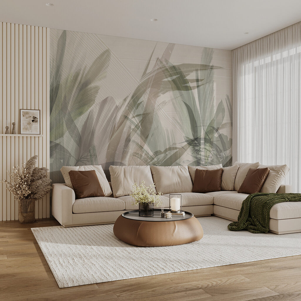 Zacht bladwerk in zachte tinten — interieur 4