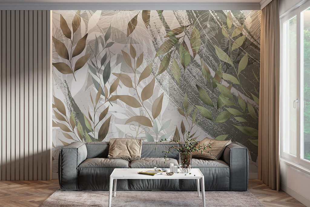 Bladtakken op ruwe lagen — interieur 4