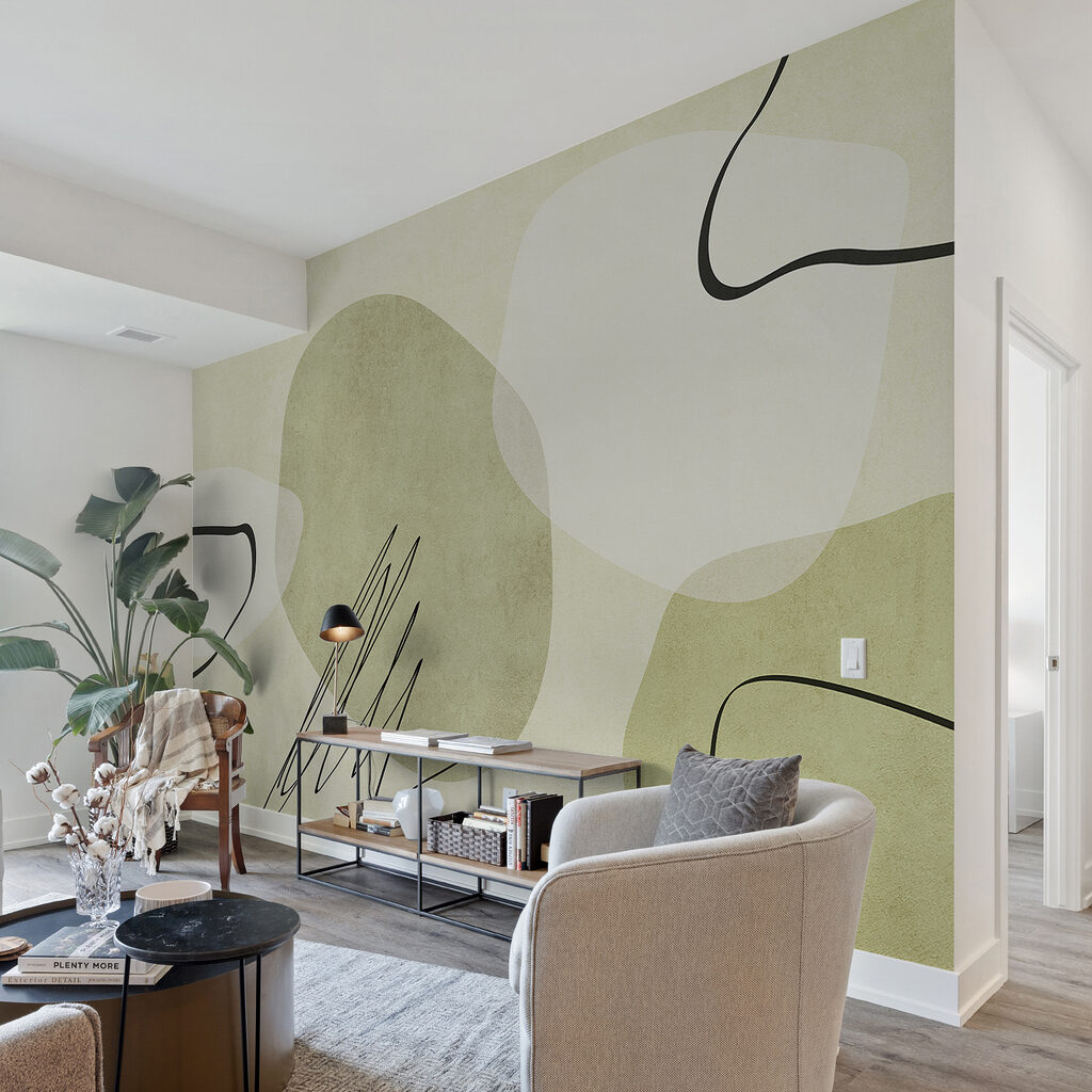 Vormen met zwarte krabbels — interieur 1