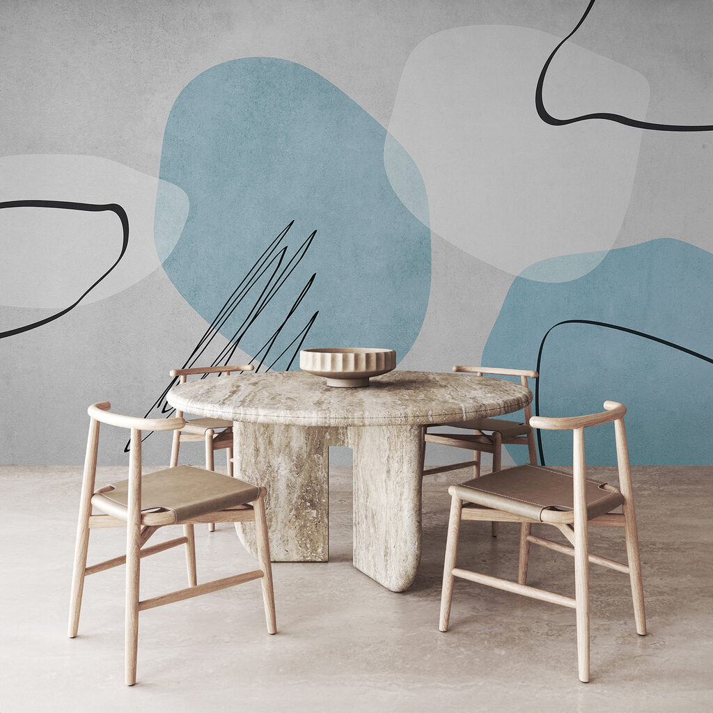 Vormen met zwarte krabbels — interieur 2