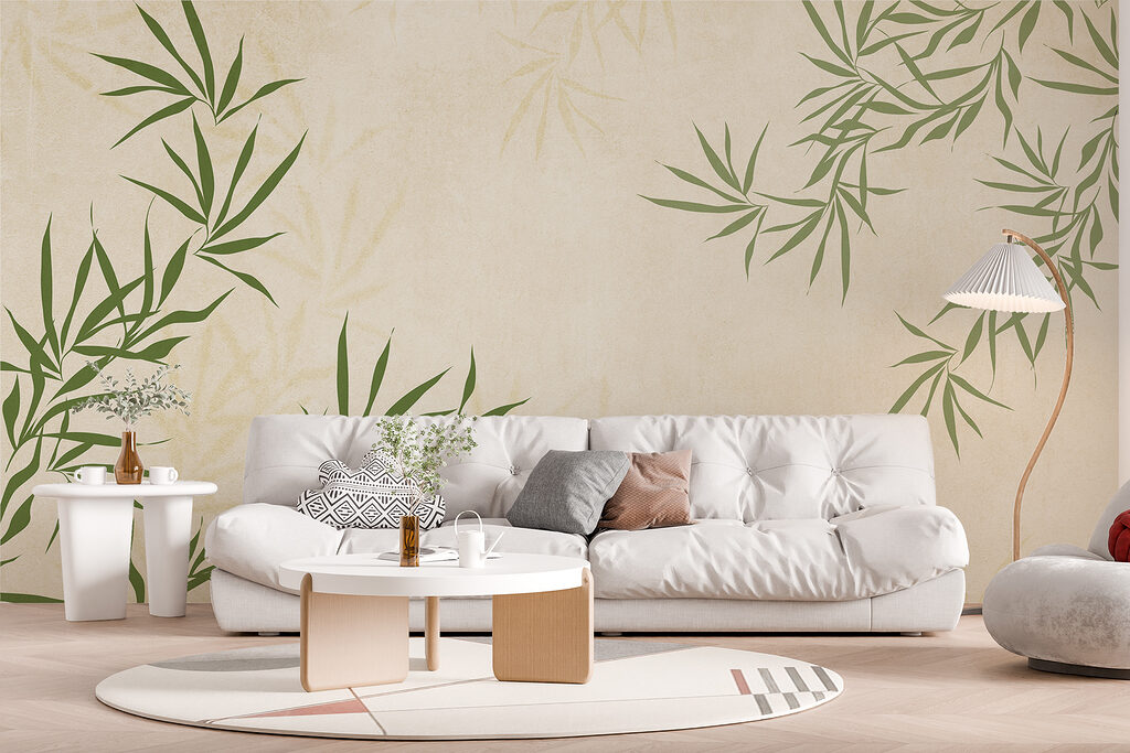 Bamboeblaadjes om een opening — interieur 2