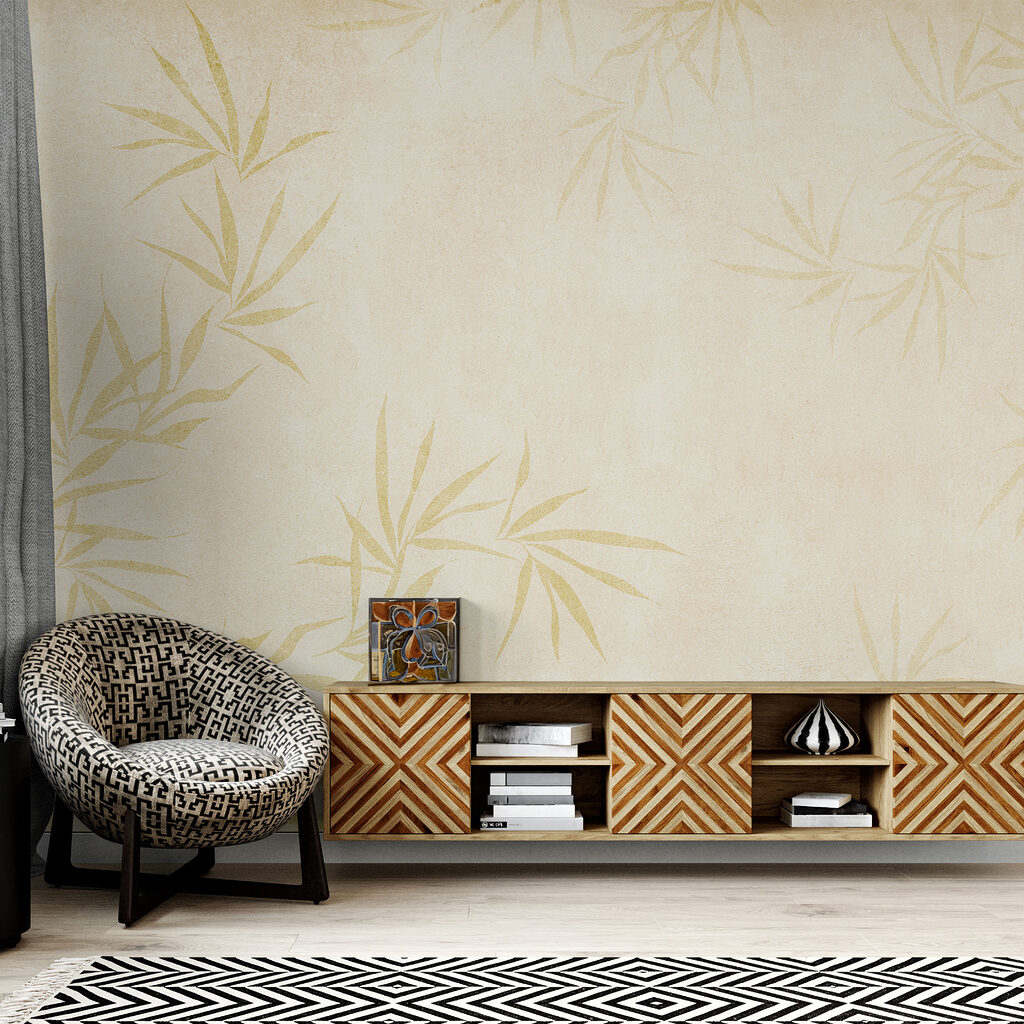Bamboeblaadjes om een opening — interieur 2