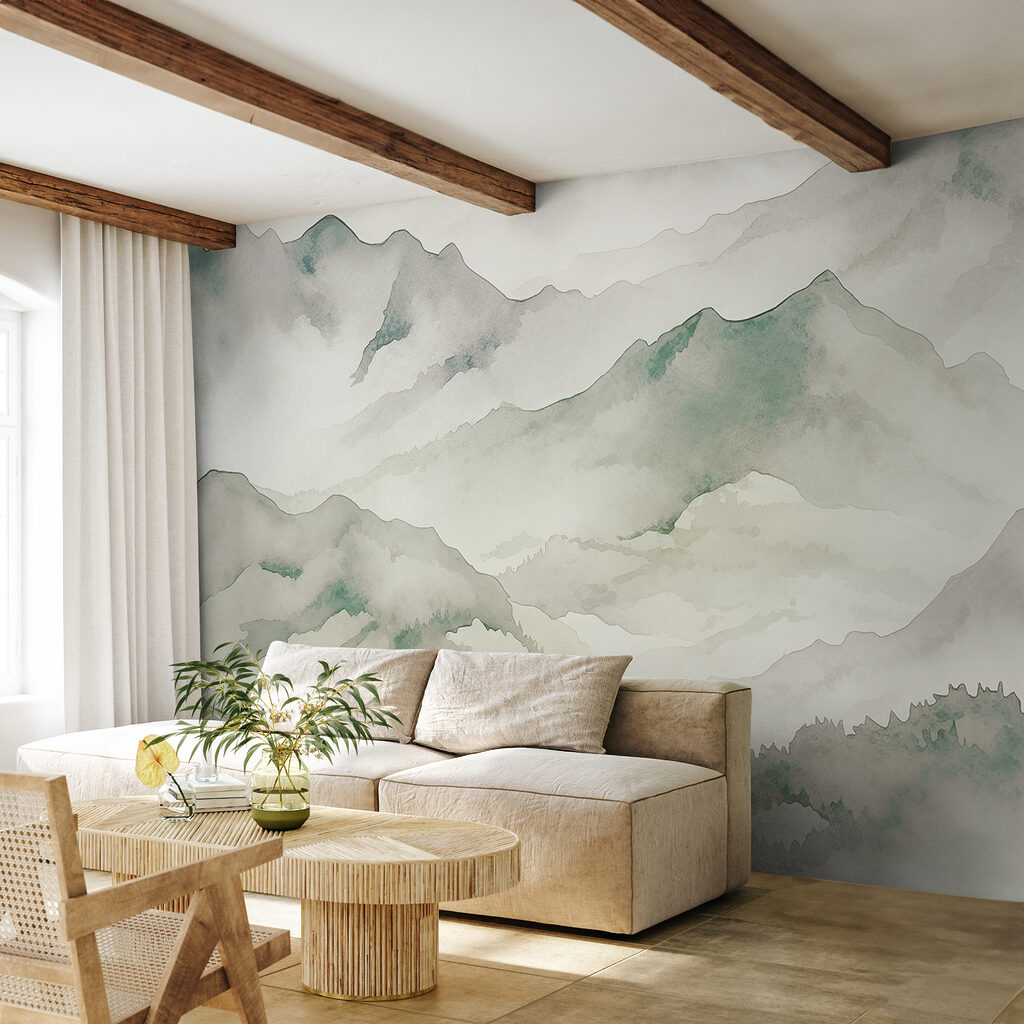 Groene toppen in bergnevel — interieur 1