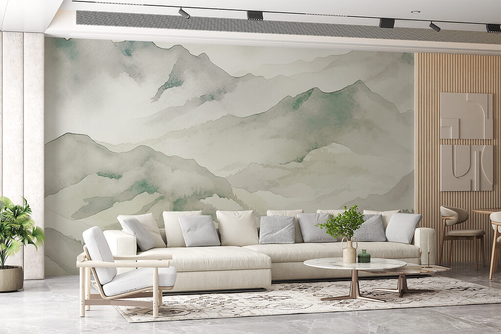 Groene toppen in bergnevel — interieur 2