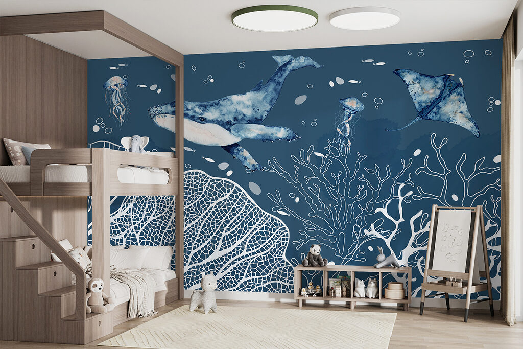 Walvis boven witte koraallijnen — interieur 2