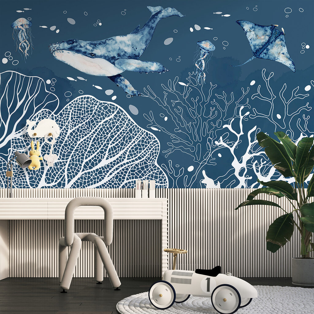 Walvis boven witte koraallijnen — interieur 4