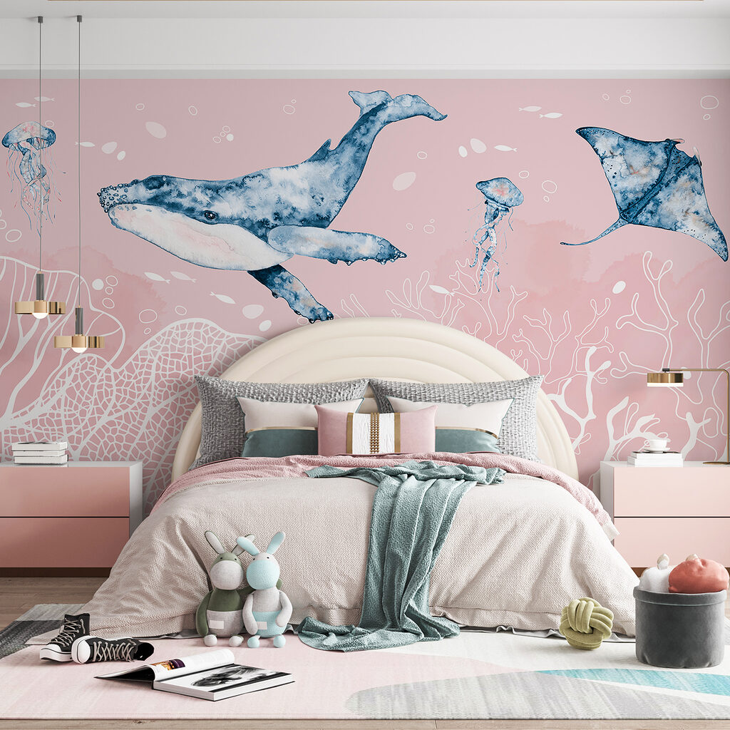 Walvis boven witte koraallijnen — interieur 1