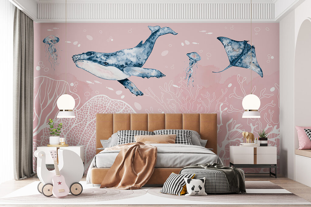 Walvis boven witte koraallijnen — interieur 2