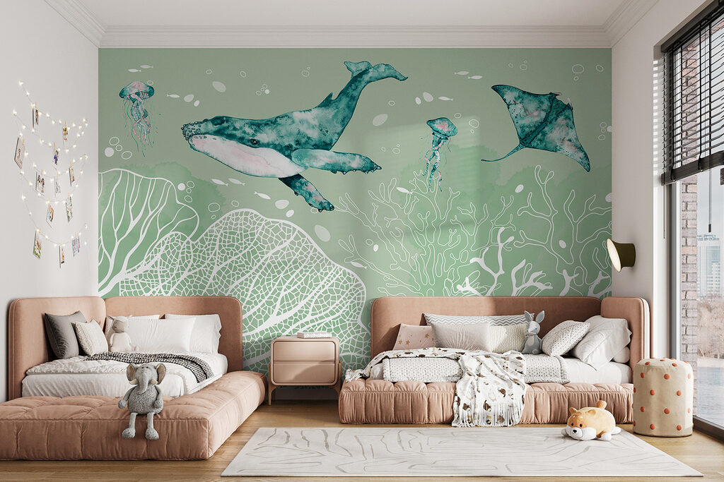 Walvis boven witte koraallijnen — interieur 3