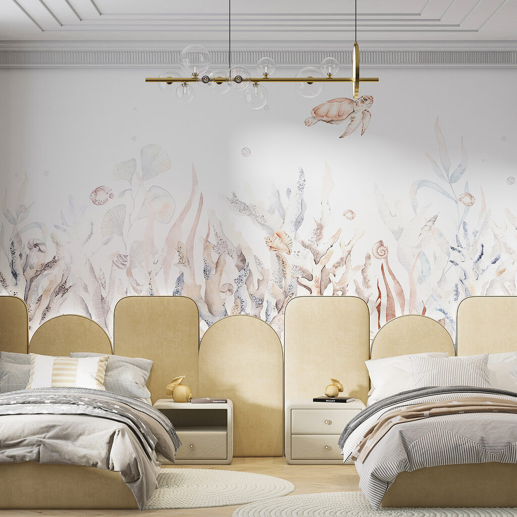 Een zeewier en wieren op een witte achtergrond — interieur 2