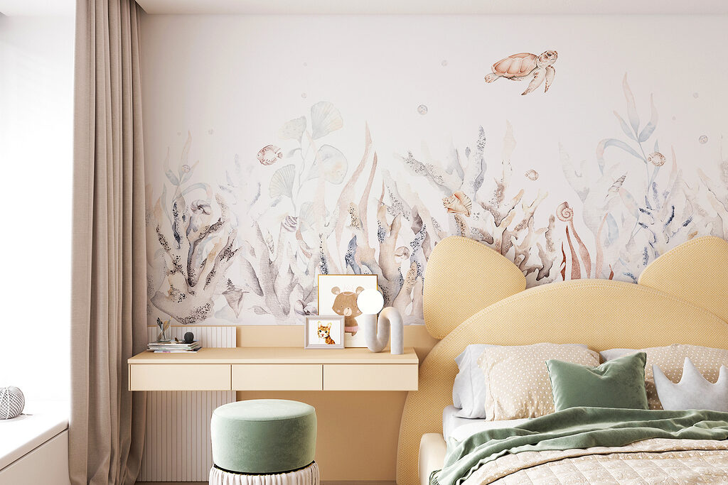 Een zeewier en wieren op een witte achtergrond — interieur 3