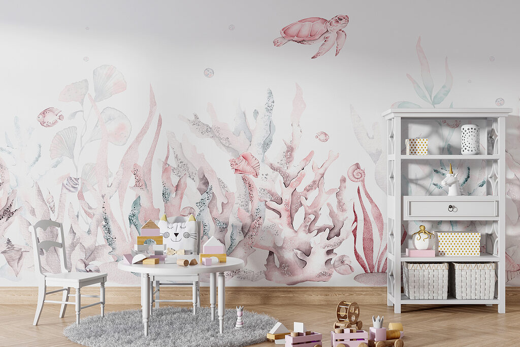 Schildpad boven bleke zeetuinen — interieur 1