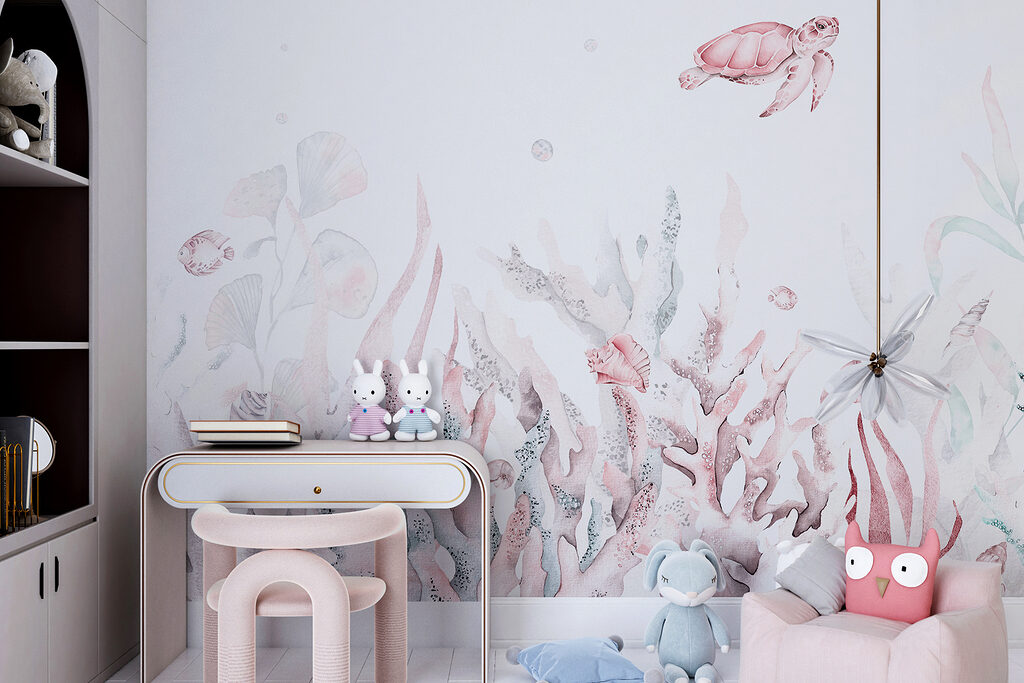 Schildpad boven bleke zeetuinen — interieur 3