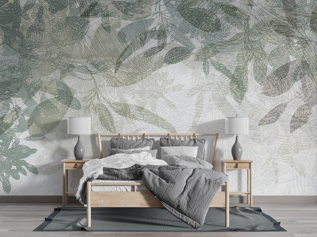 Groene bladtakken bovenaan — interieur 2