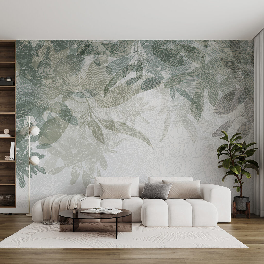 Groene bladtakken bovenaan — interieur 3