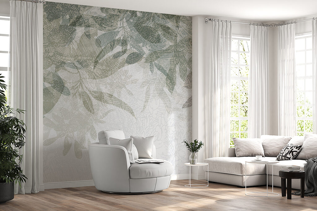 Groene bladtakken bovenaan — interieur 4