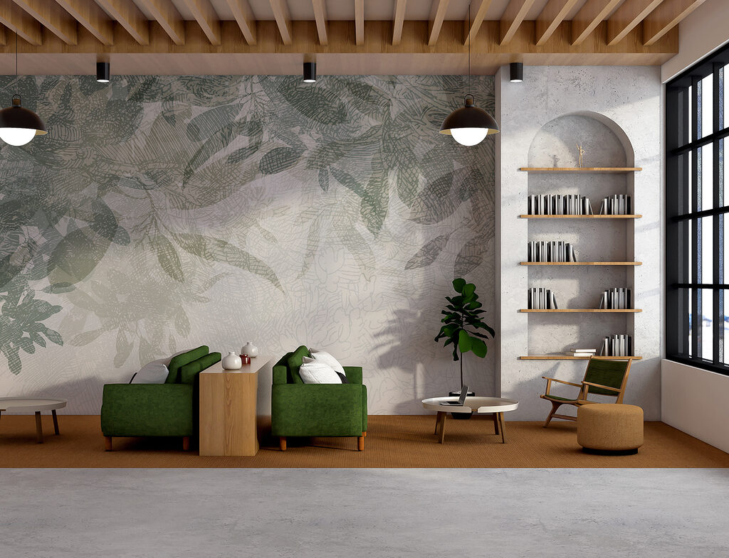 Groene bladtakken bovenaan — interieur 5