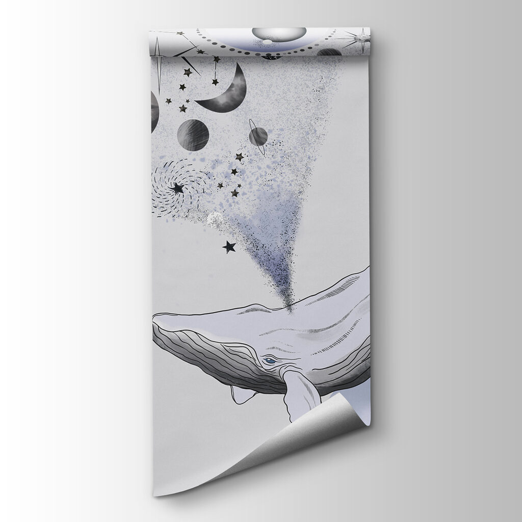 Walvis onder hangende planeten — productweergave