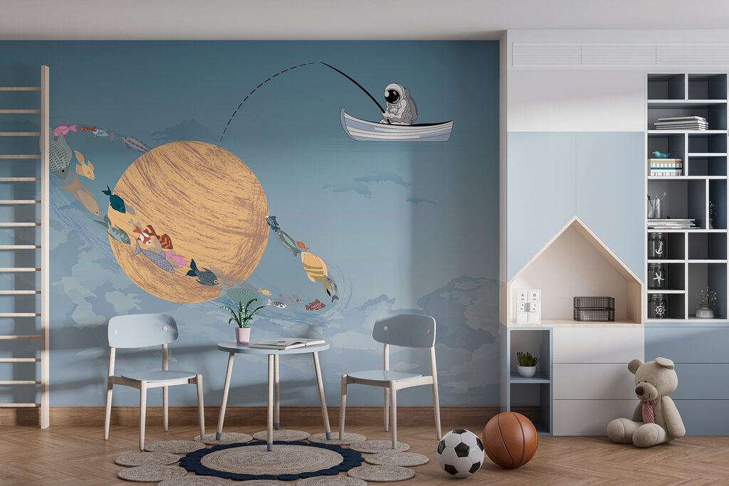 Astronaut vist naar planeten — interieur 2