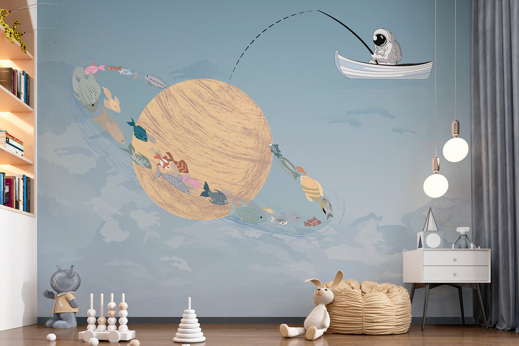 Astronaut vist naar planeten — interieur 3