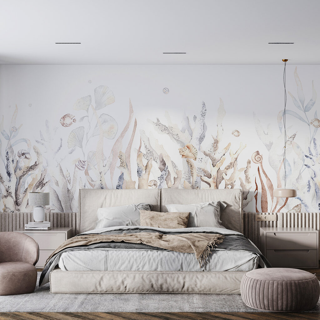 Bleke koralen op wit — interieur 3