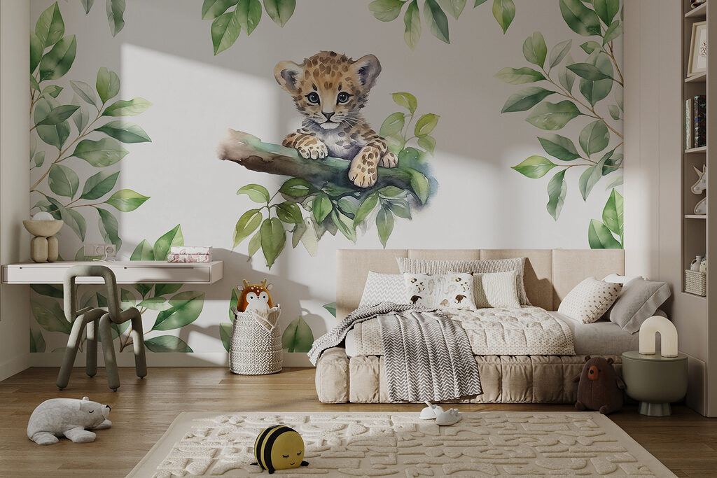 Welpendutje tussen groene takken — interieur 2