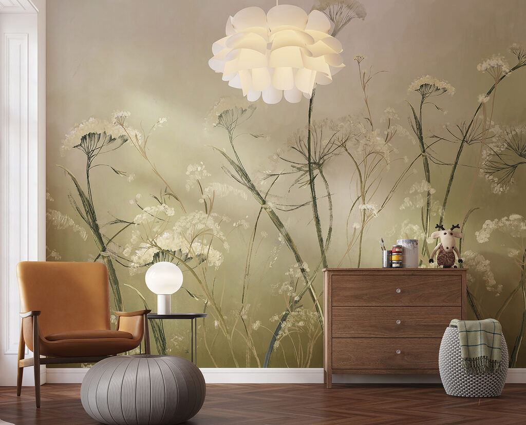 Schermbloemen in stille nevel — interieur 3