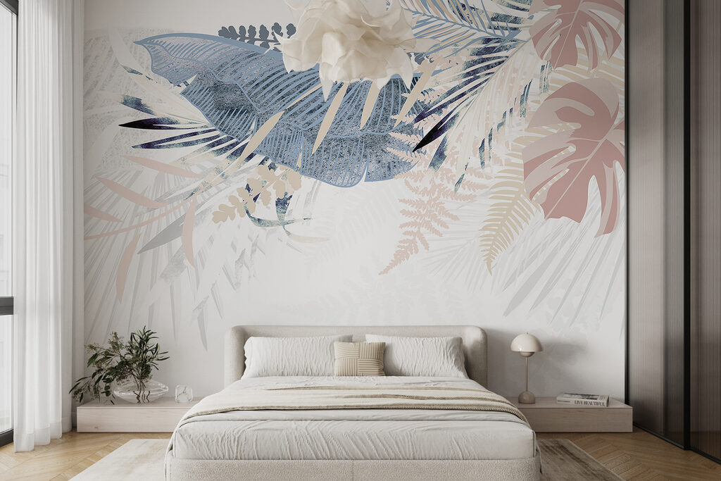 Pastelbladveren waaieren bovenaan — interieur 1