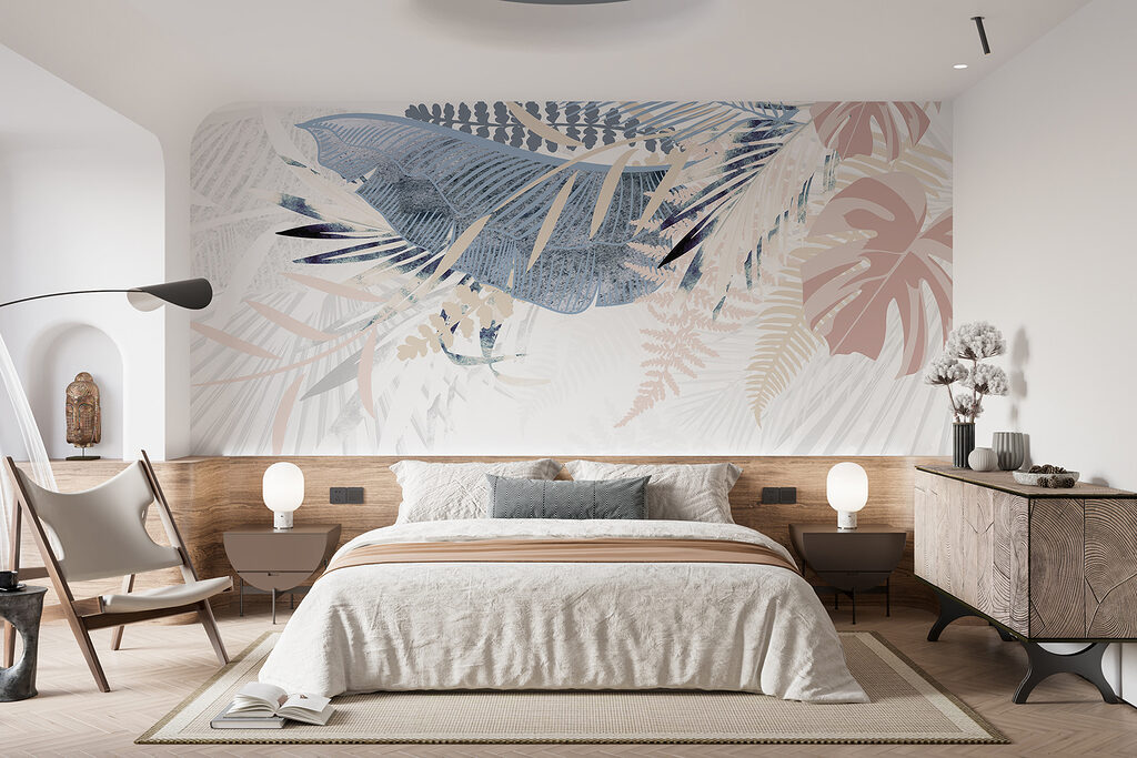 Pastelbladveren waaieren bovenaan — interieur 3