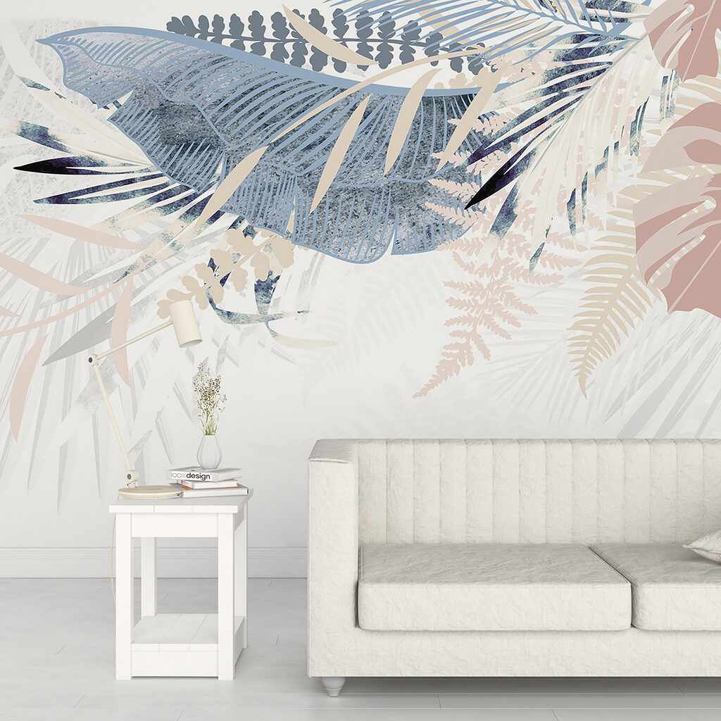 Pastelbladveren waaieren bovenaan — interieur 4
