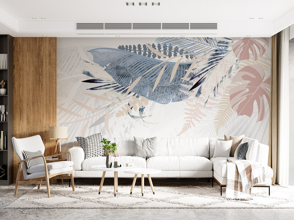 Pastelbladveren waaieren bovenaan — interieur 5
