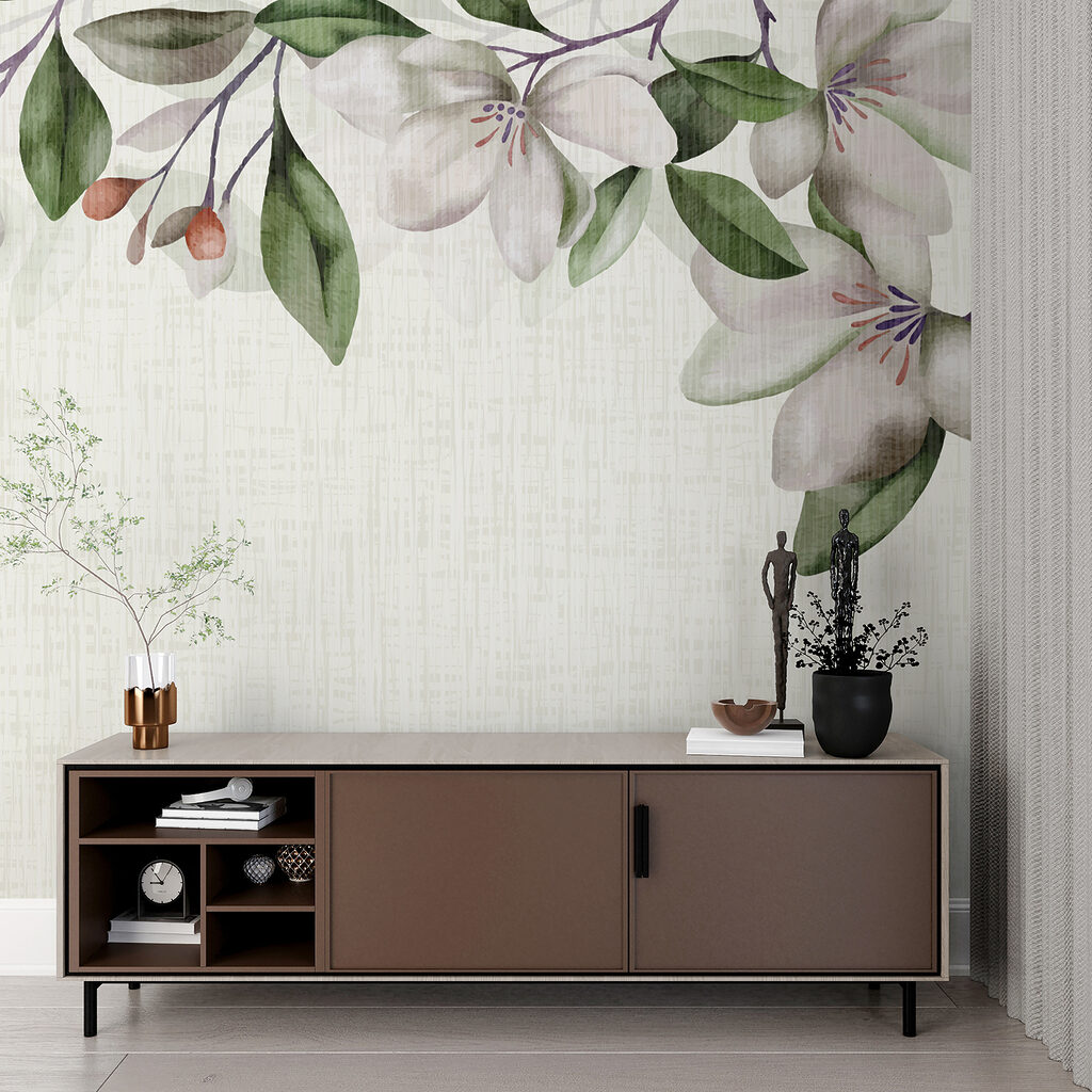 Witte magnolia in bovenhoeken — interieur 2