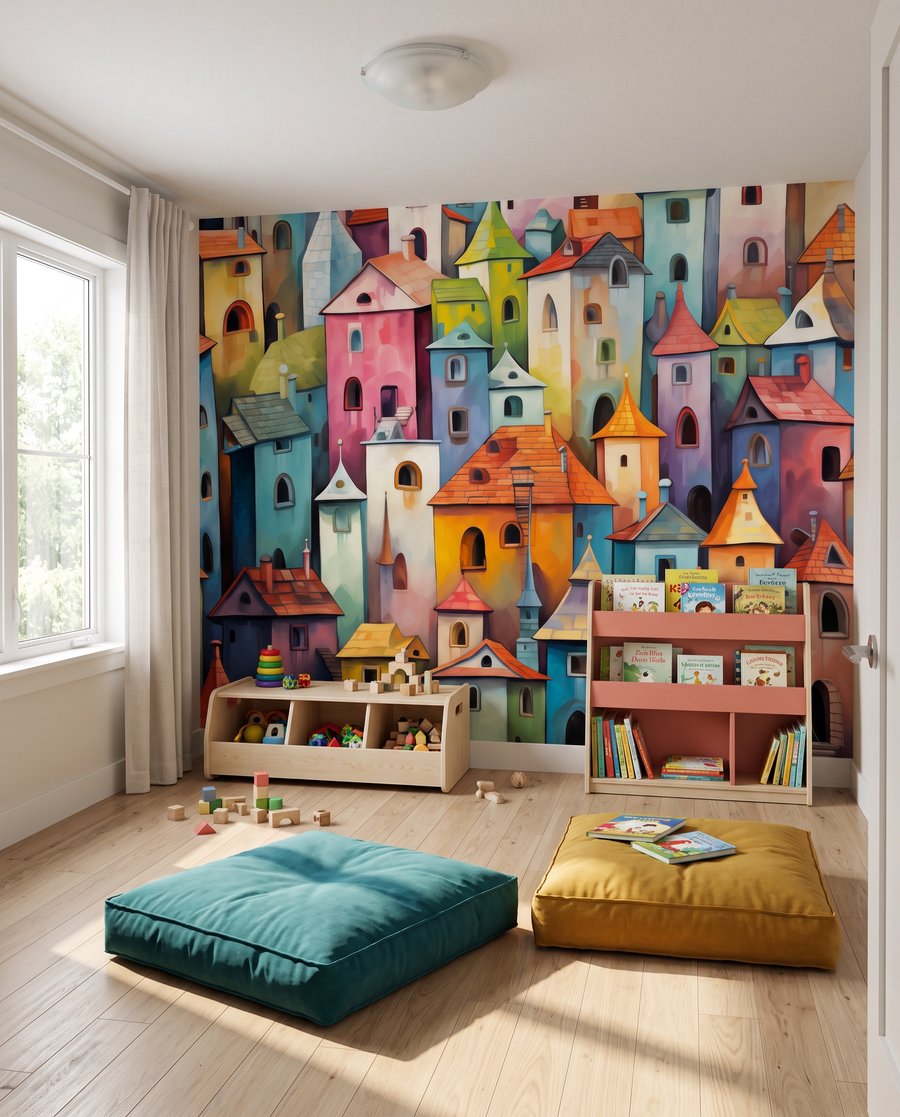 Groep kleurrijke gebouwen — interieur 4