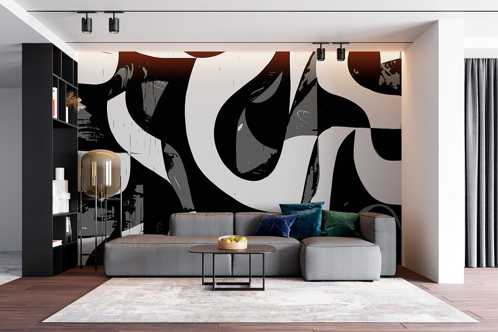 Zwartwit in grove verfvlakken — interieur 2