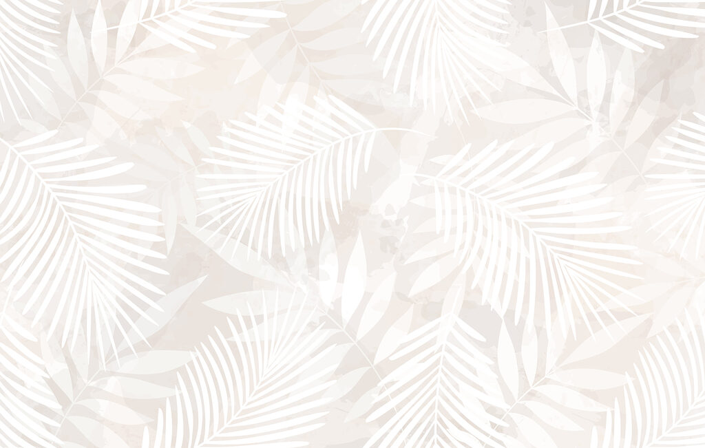 Palmveren in bijna wit — volledig ontwerp