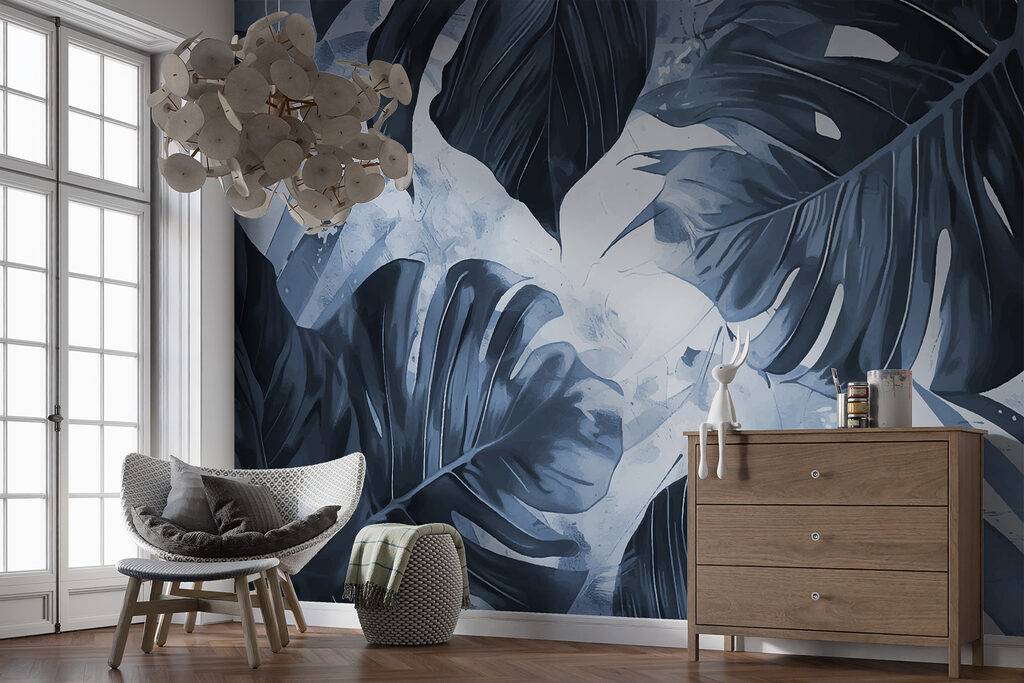 Weelderig gebladerte in rustgevende blauwtinten — interieur 2