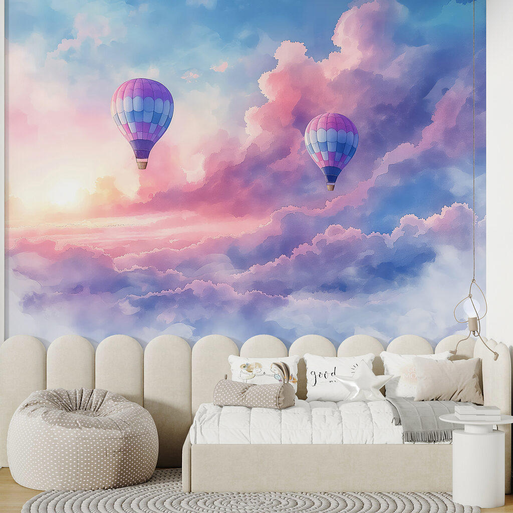 Ballonnen boven roze avondwolken — interieur 3