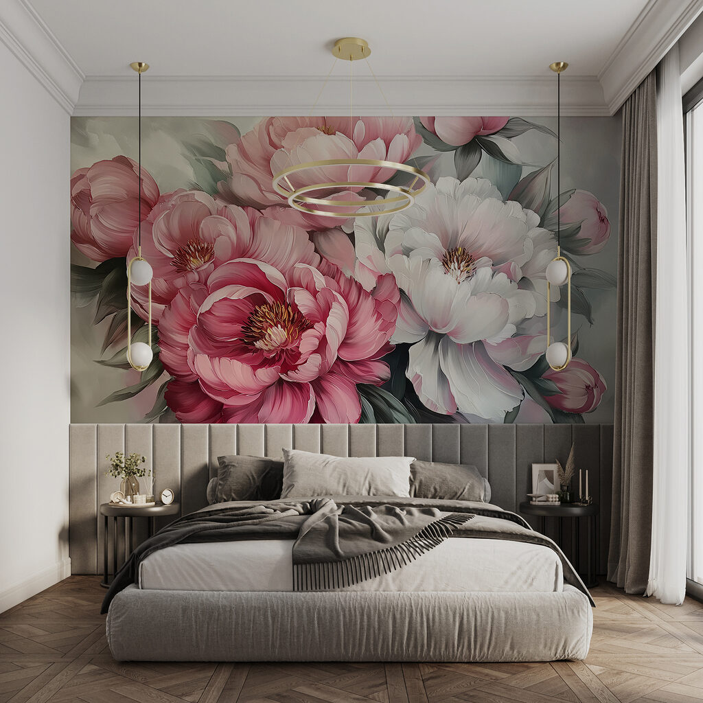 Volle roze pioenen — interieur 2
