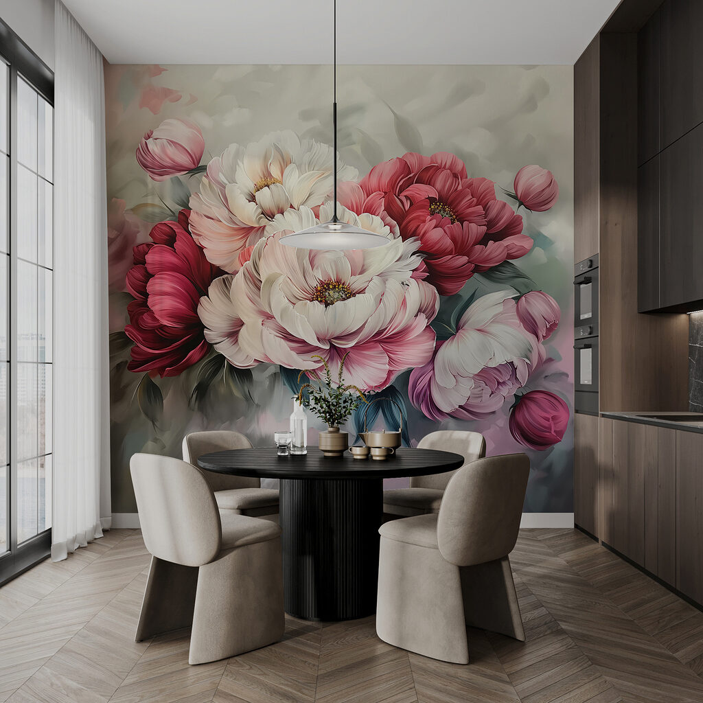 Schilderij van bloemen op een oppervlak — interieur 3