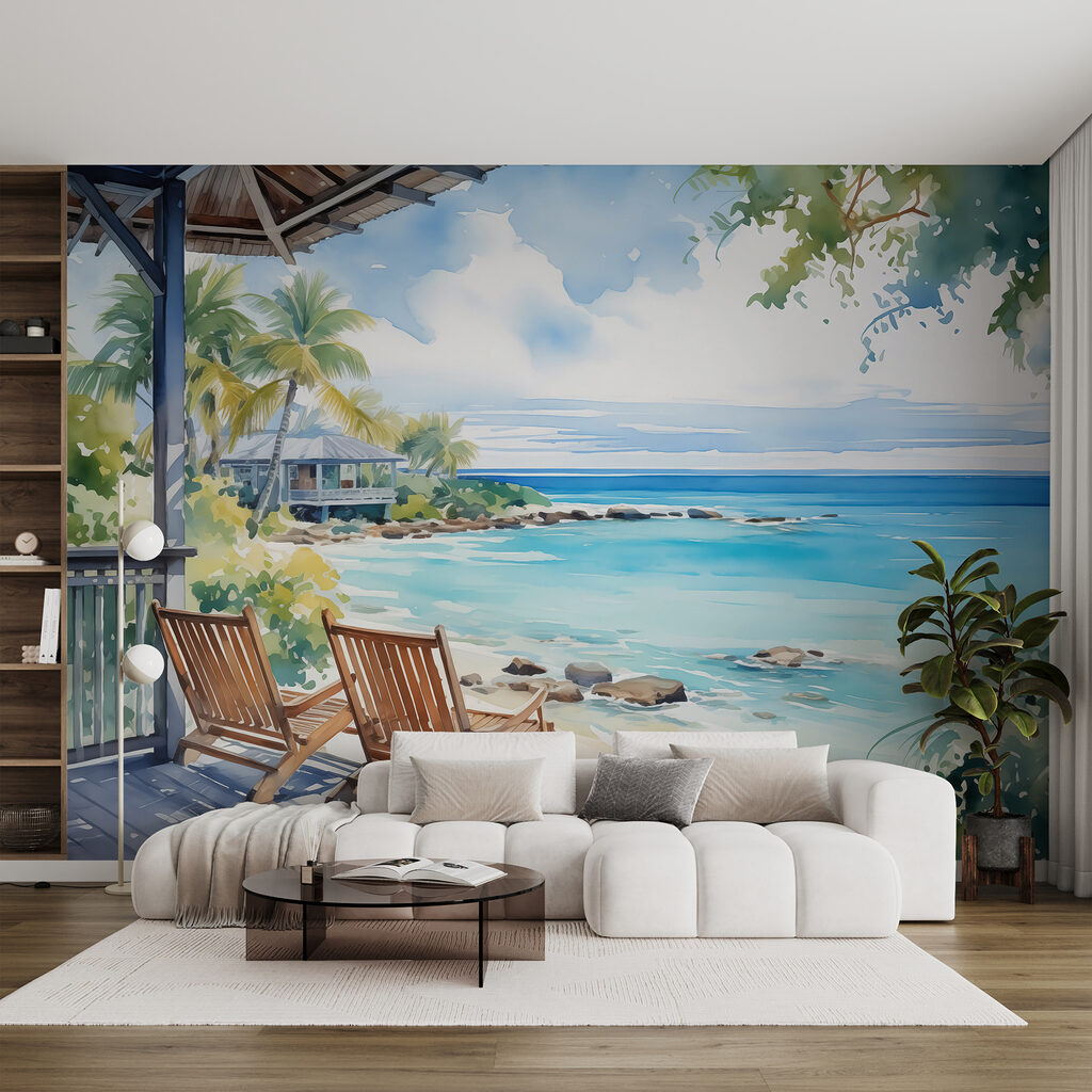 Twee stoelen op zeeveranda — interieur 1