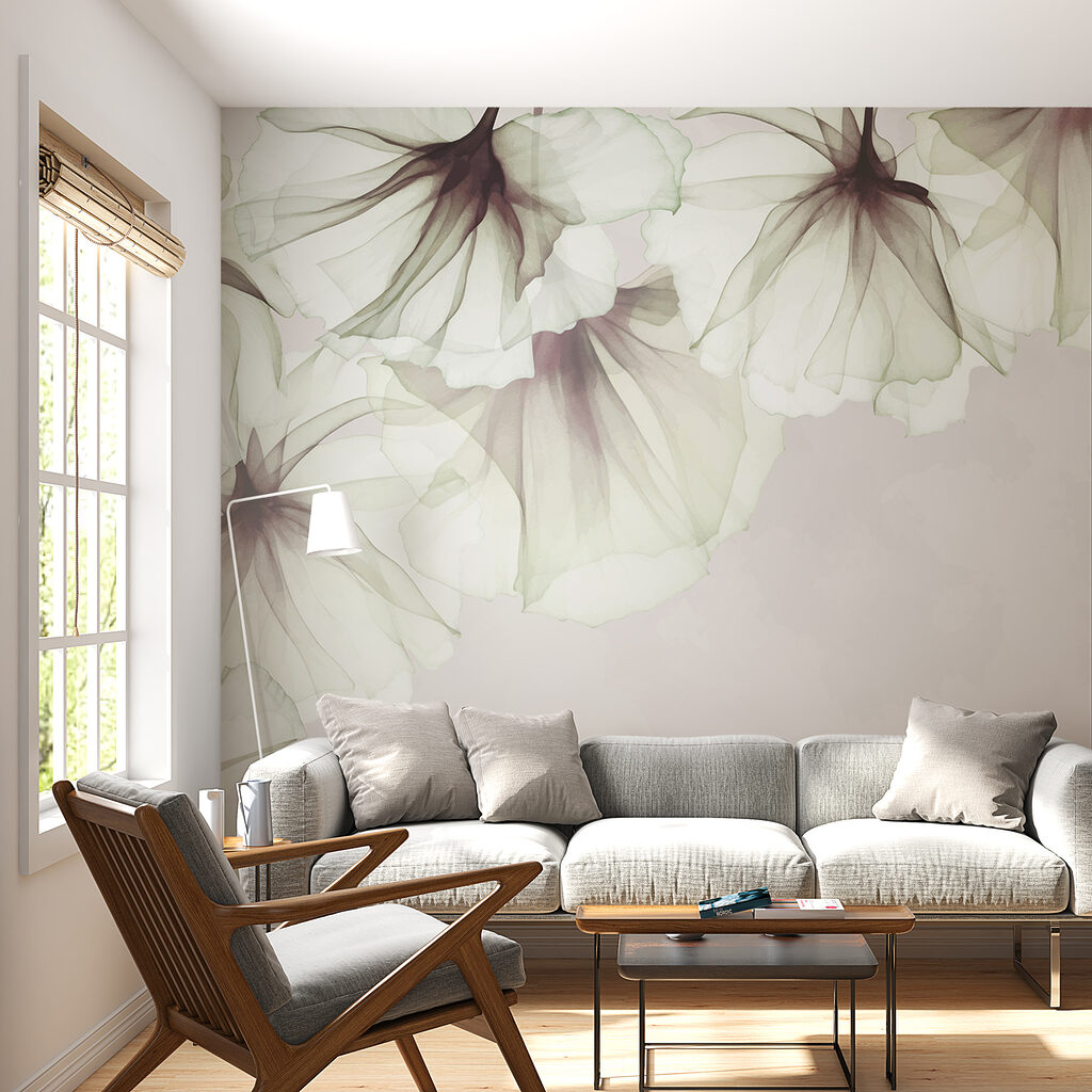Bloemsluiers langs een bovenhoek — interieur 1